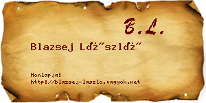 Blazsej László névjegykártya