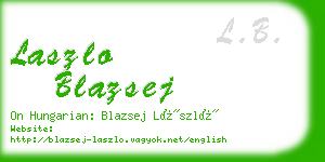 laszlo blazsej business card